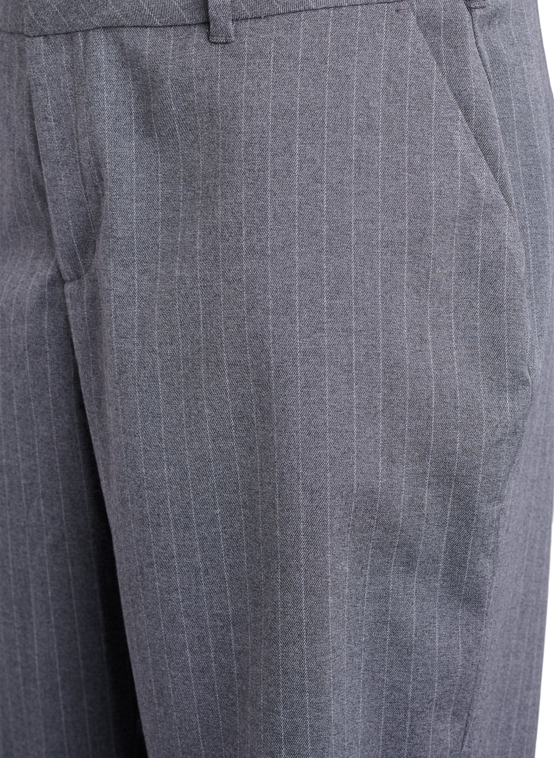 ZizziBermuda-Shorts mit Nadelstreifen und lockerer Passform, Grau, Packshot image number 2