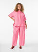 Gestreifte Hose mit hoher Taille und weiten Beinen, Pink, Model image number 0