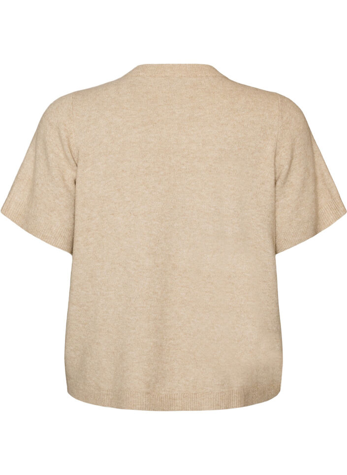 Strickjacke mit kurzen &Auml;rmeln, Beige, Packshot image number 1