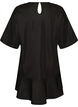 Kurzes Kleid mit lockerer Passform und R&uuml;schensaum, Schwarz, Packshot image number 1