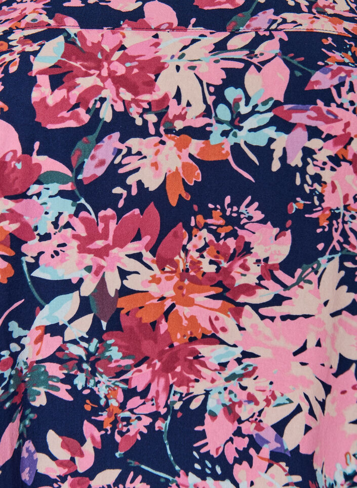 Kurz&auml;rmliges Baumwollkleid mit Aufdruck, Blau, Packshot image number 2