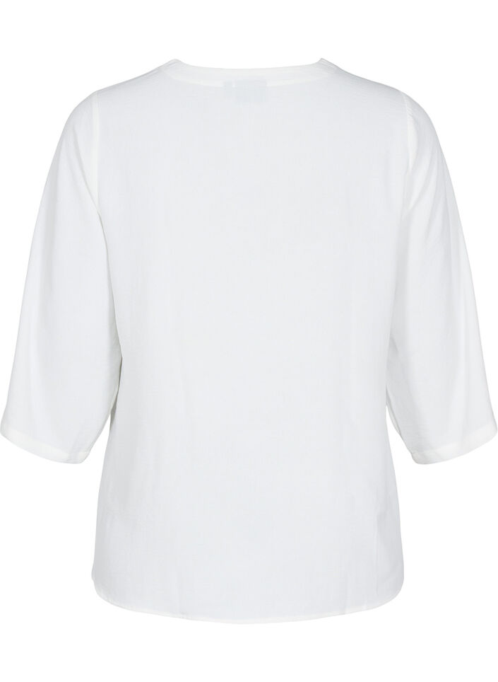 Bluse mit 3/4-&Auml;rmeln, Vanille, Packshot image number 1