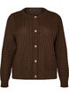 Zopfmuster-Strickjacke mit goldenen Kn&ouml;pfen, Braun, Packshot image number 0