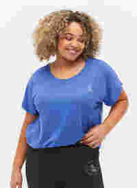 Einfarbiges Trainings-T-Shirt, Dazzling Blue, Model