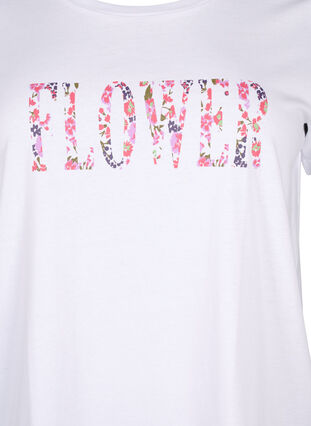 Baumwoll-T-Shirt mit Textaufdruck, B. White w. Flower, Packshot image number 2