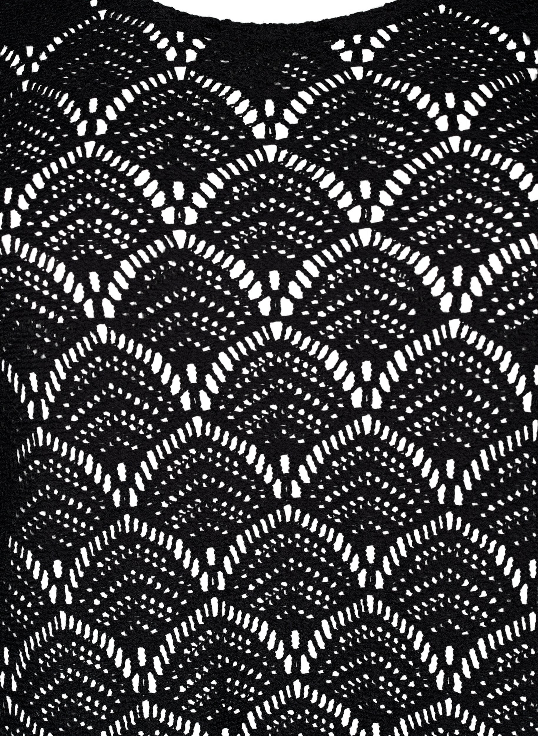 ZizziCrochet Bluse mit 3/4 Pins, Black, Packshot image number 2