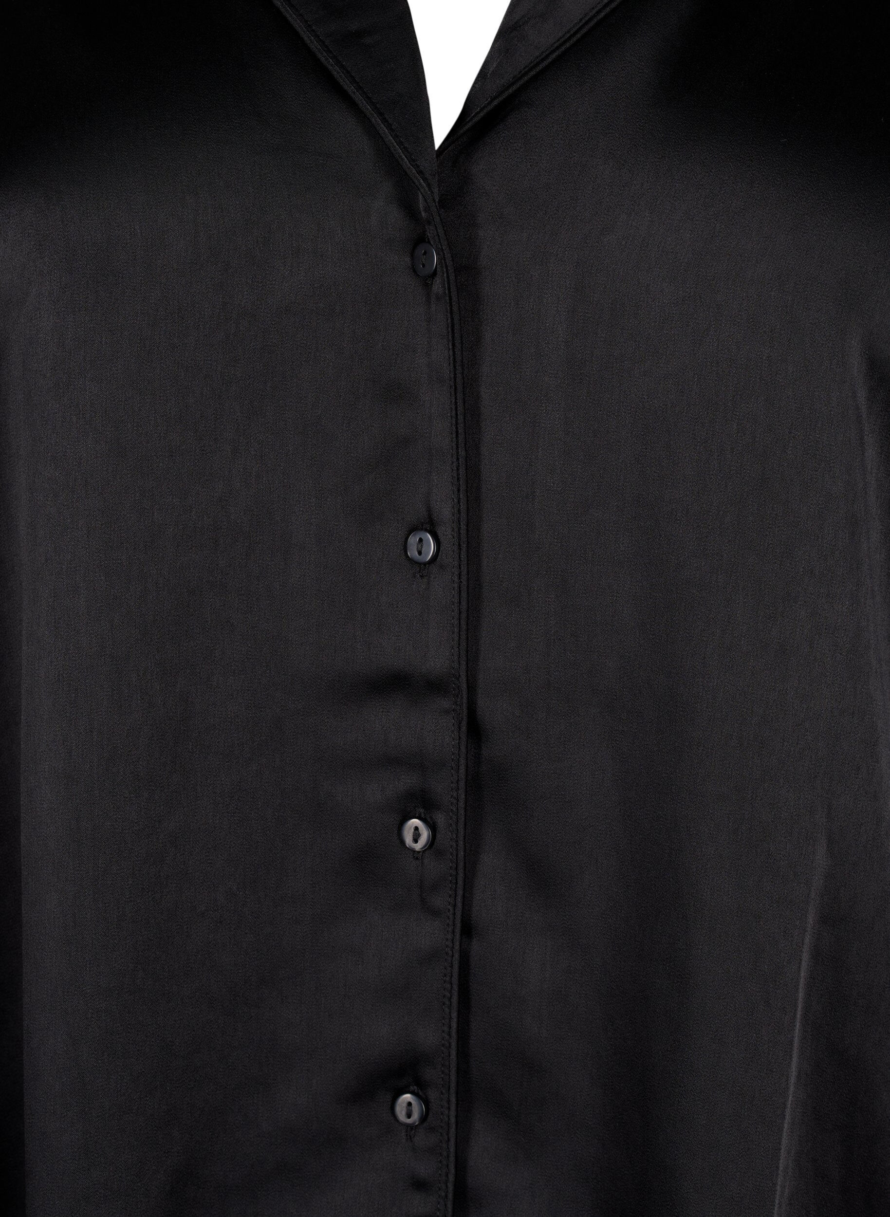 ZizziSatin-Nachthemd, Black, Packshot image number 2