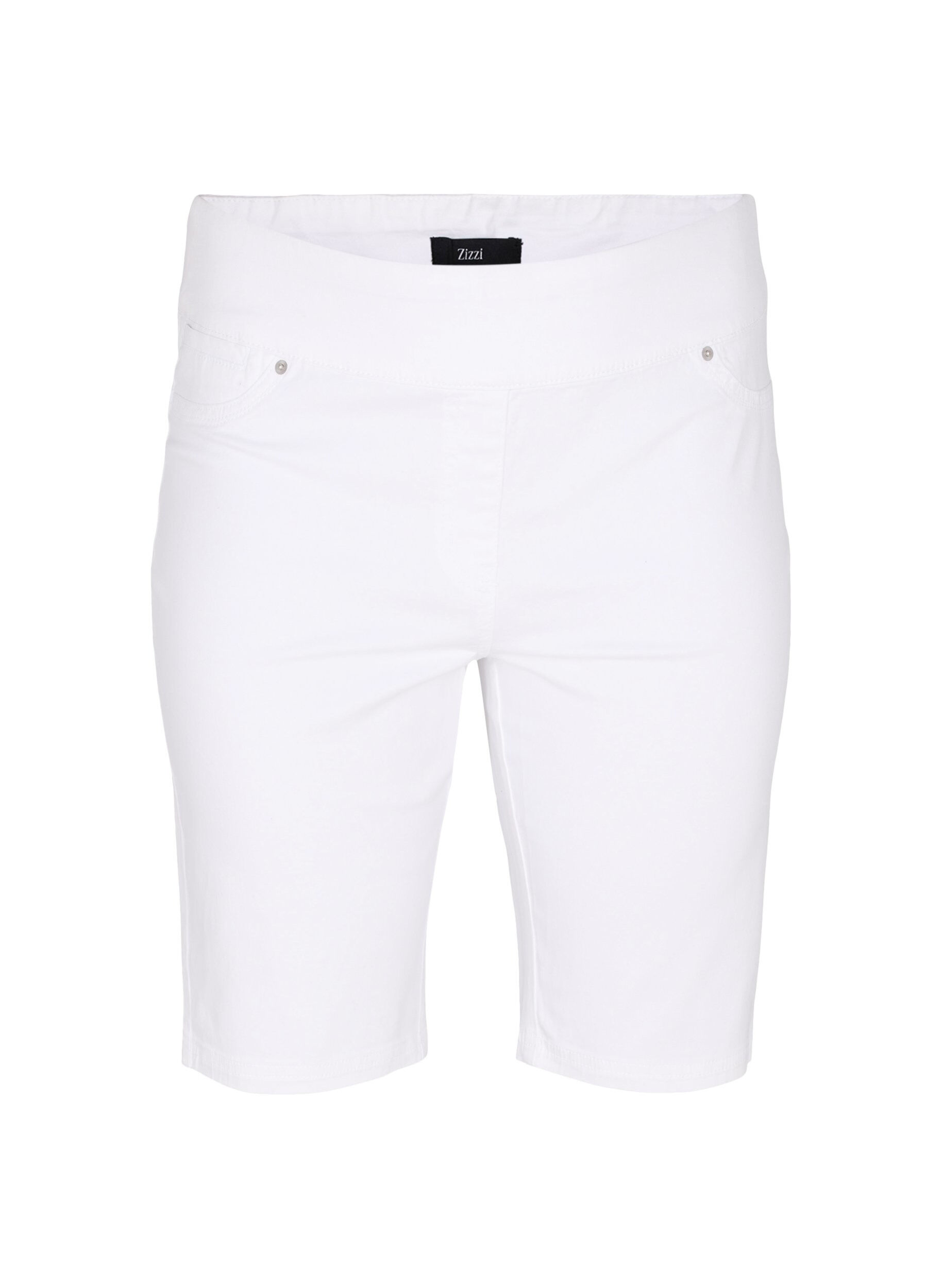 ZizziEng anliegende Shorts mit Ges&auml;&szlig;taschen, White, Packshot image number 0