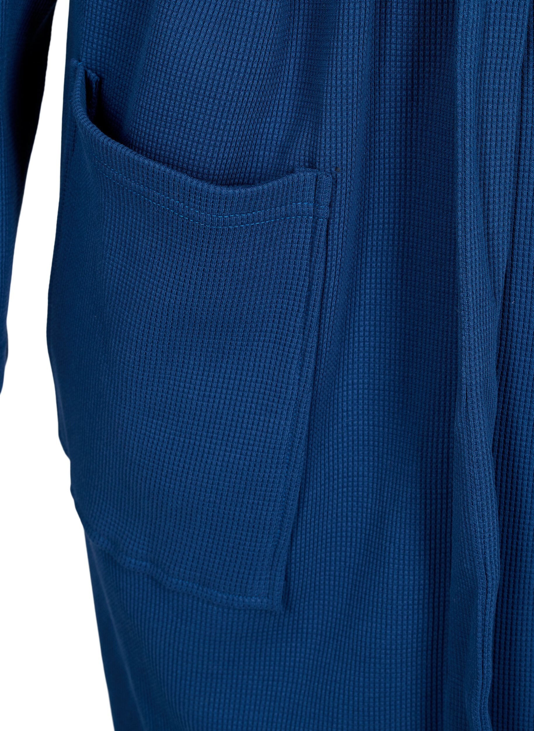 ZizziBademantel mit Taschen und Bindeg&uuml;rtel, Blue Opal, Packshot image number 2