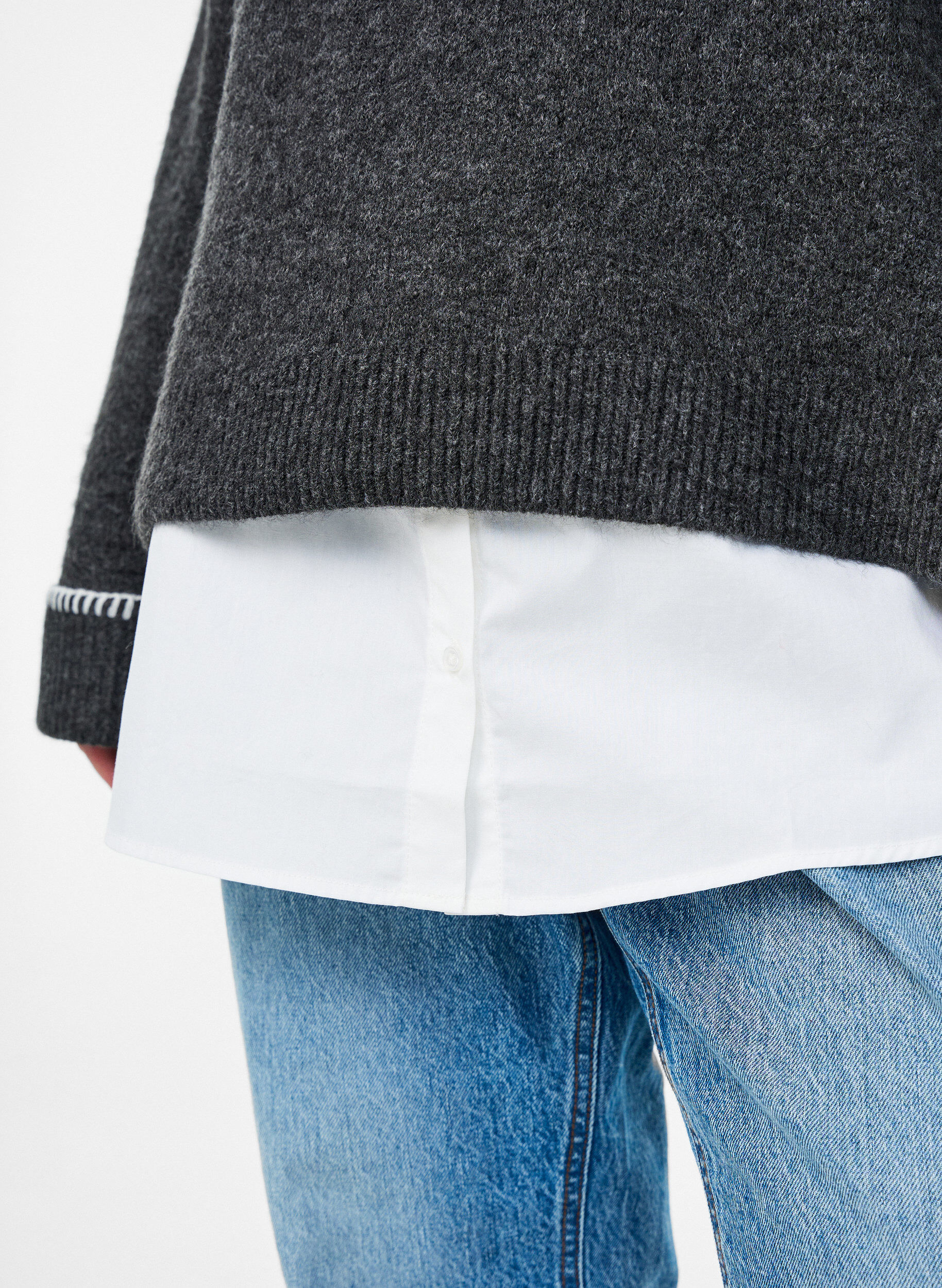 ZizziHemdverl&auml;ngerung aus 100% Baumwolle, Wei&szlig;, Model image number 3