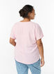 Bluse mit kurzen &Auml;rmeln und Rundhalsausschnitt, Pink, Model image number 2