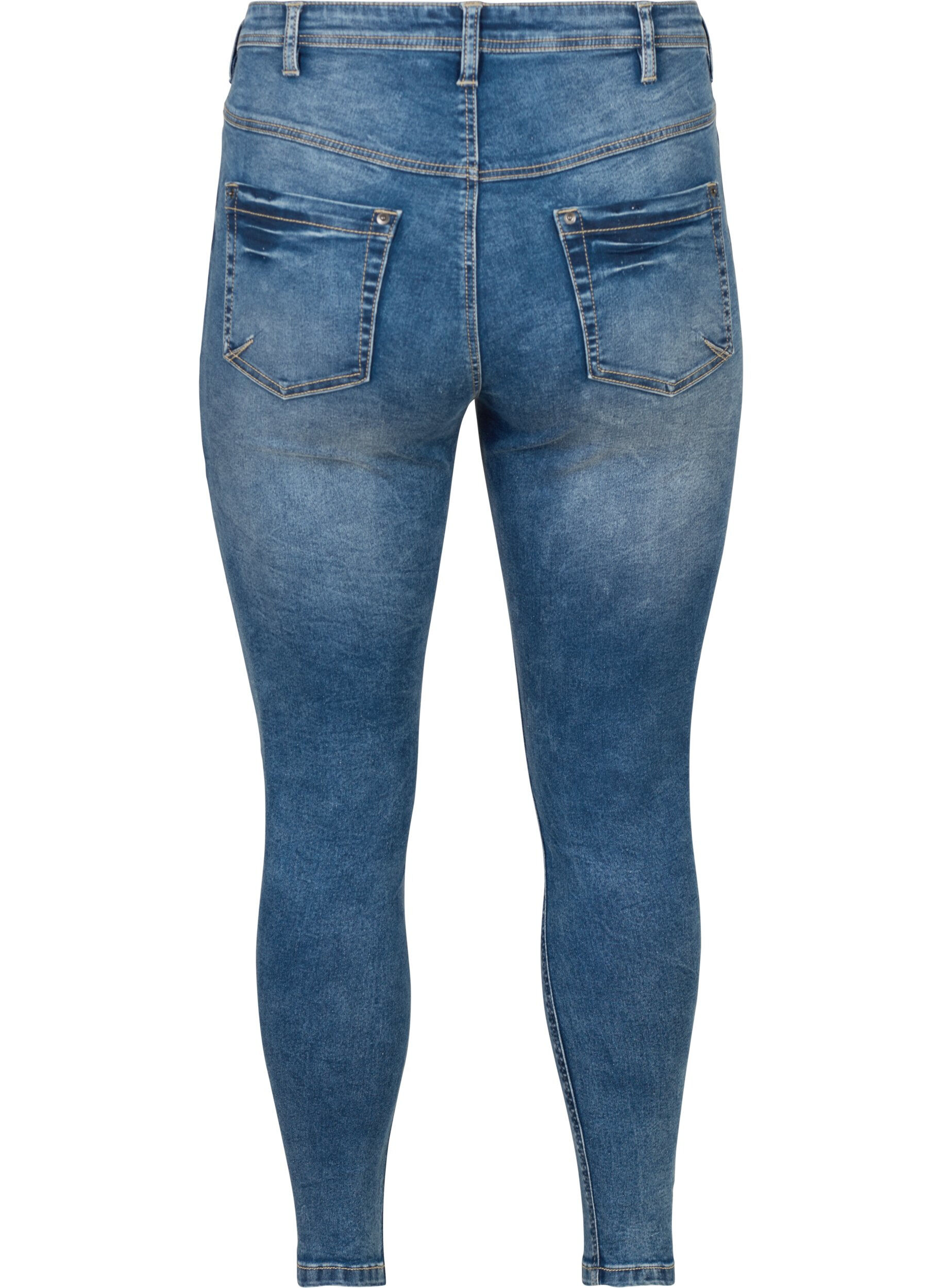 ZizziCropped Amy Jeans mit Rei&szlig;verschluss, Blau, Packshot image number 1
