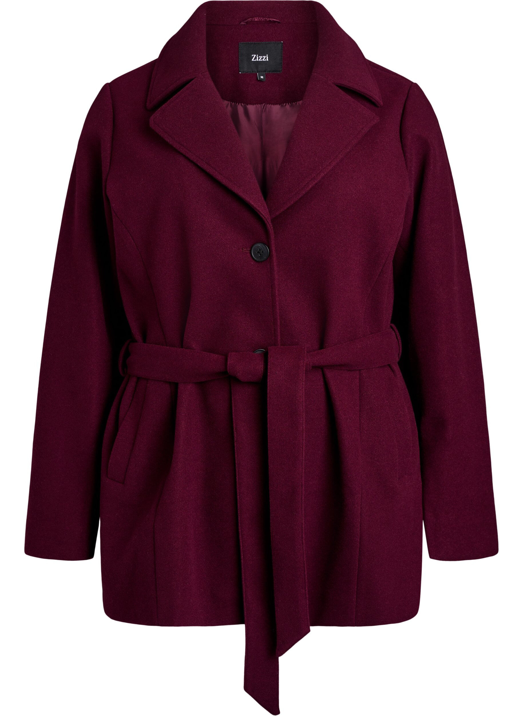 Kurzmantel mit G&uuml;rtel