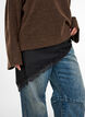Schal aus Satin mit Spitzensaum, Schwarz, Model image number 0