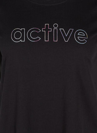 Trainings-T-Shirt aus Baumwolle mit Aufdruck, Black Lights Active, Packshot image number 2