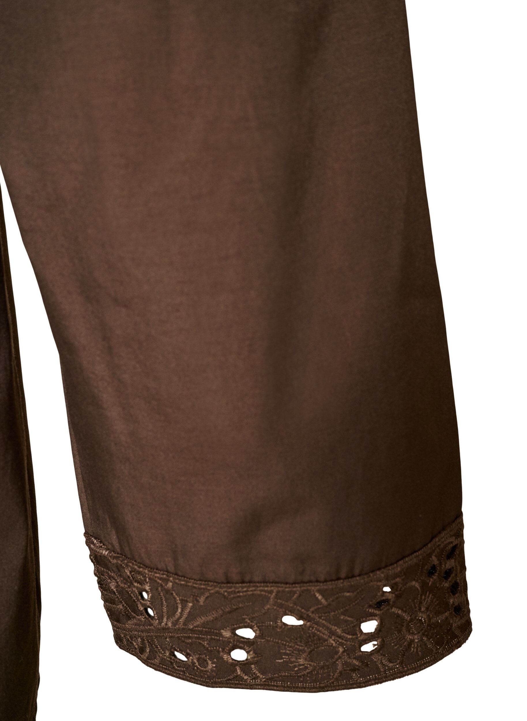 ZizziHemdbluse mit Lochstickerei, Braun, Packshot image number 3