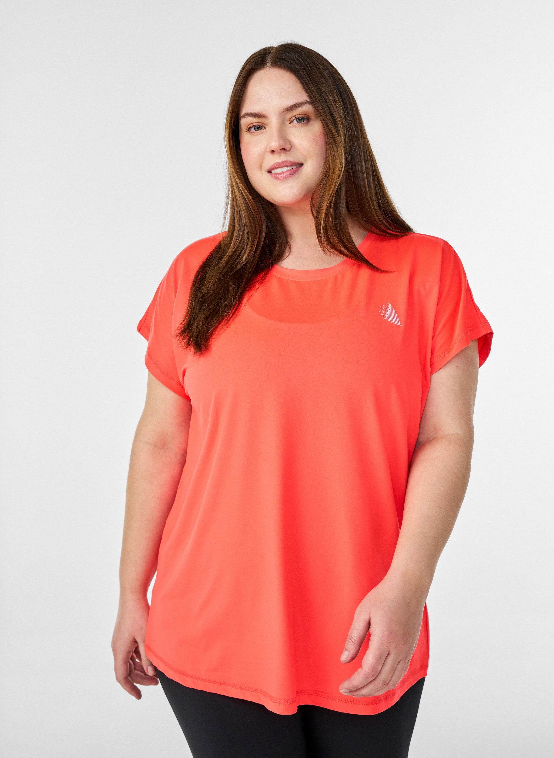 ZizziEinfarbiges Trainings-T-Shirt, Orange, Model image number 0