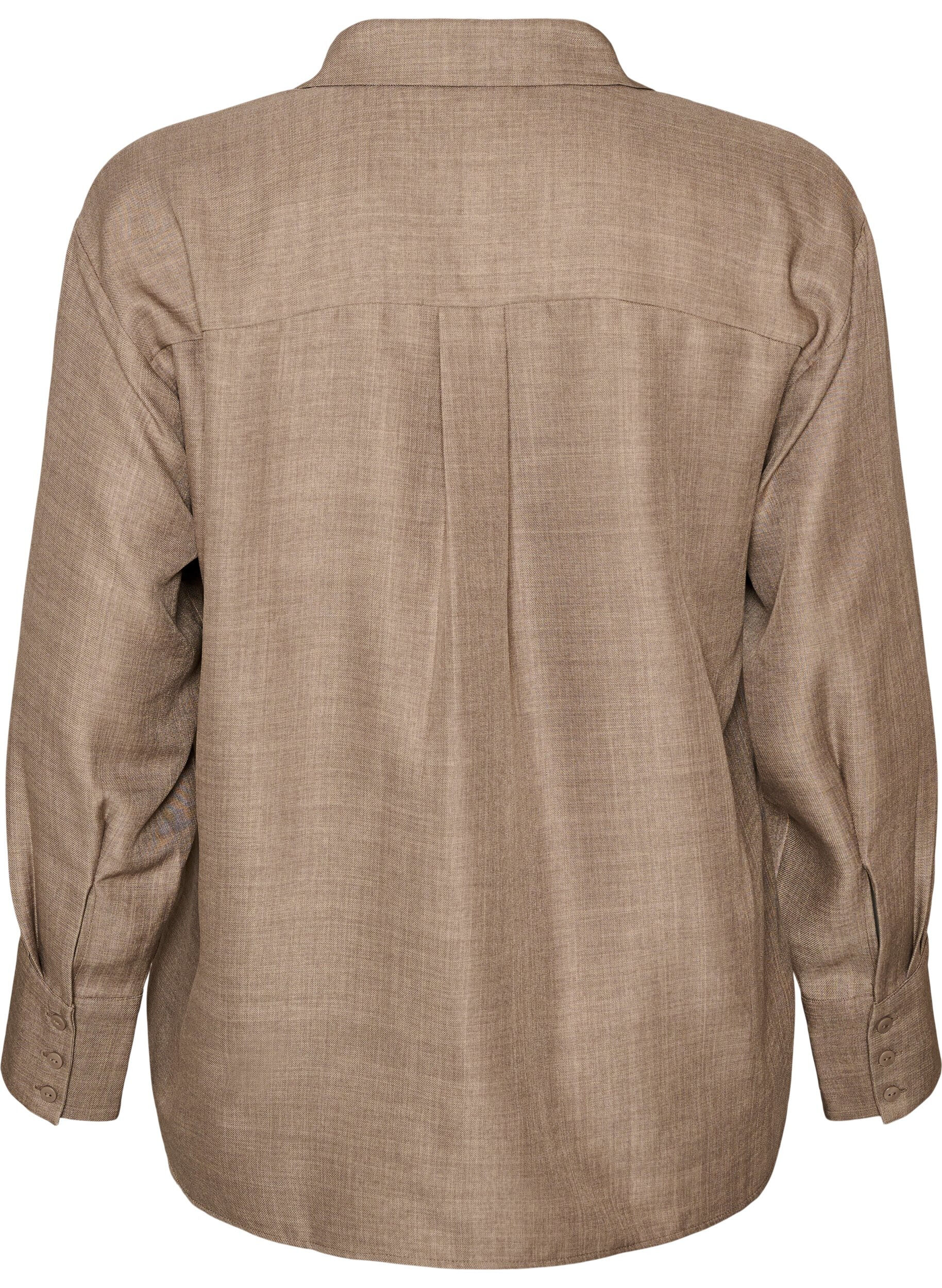 ZizziLockere Bluse mit V-Ausschnitt, Braun, Packshot image number 1