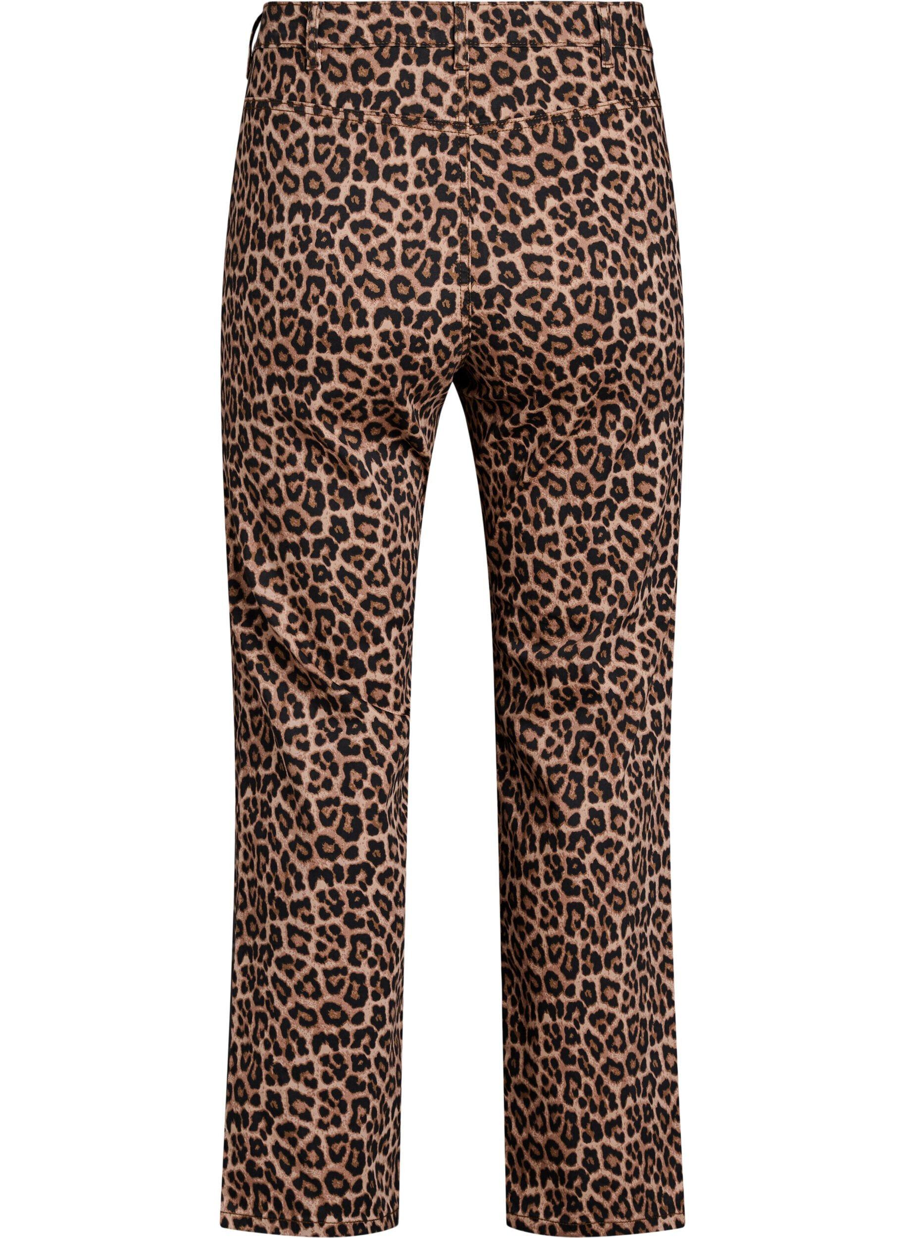 ZizziLeopard Jeans mit normaler Taille, Braun, Packshot image number 1