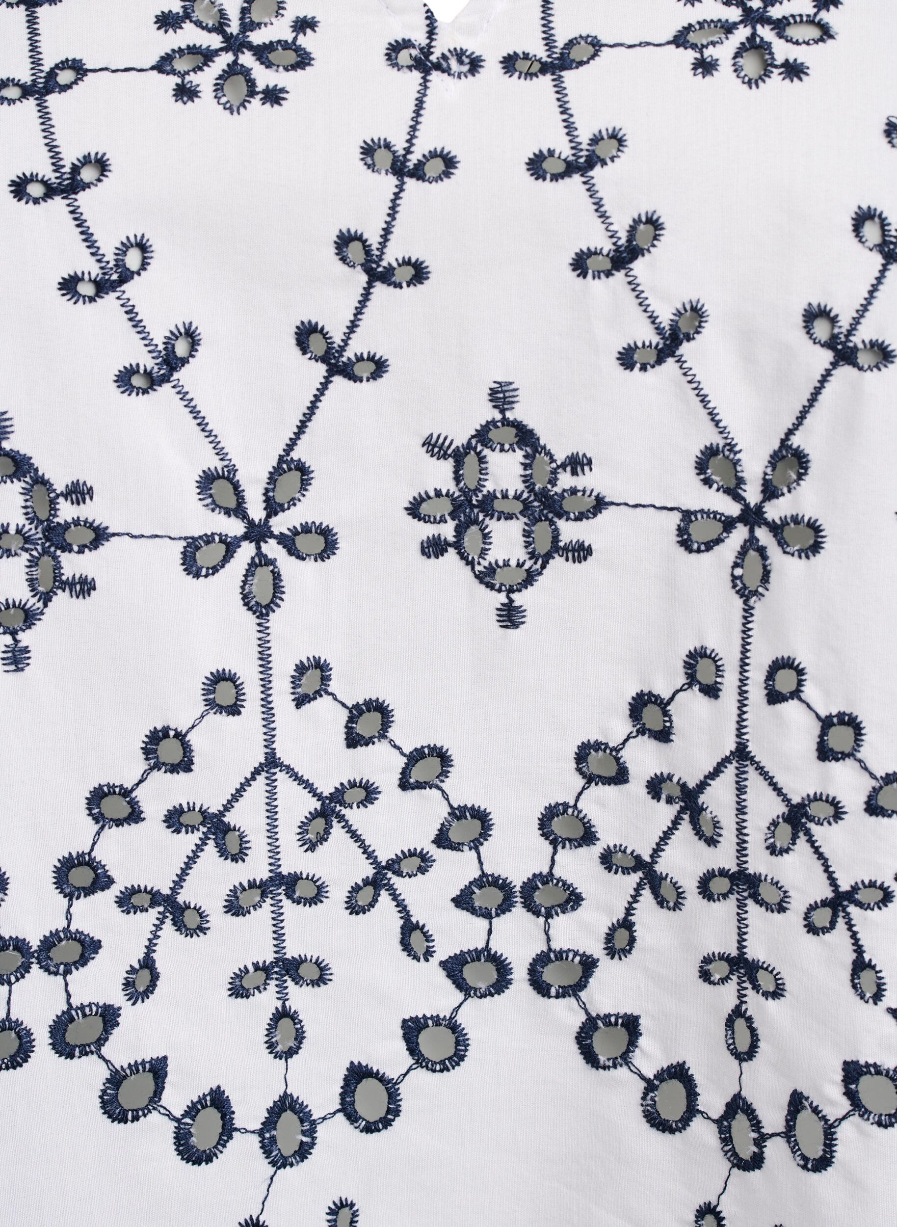 ZizziBluse mit 3/4-&Auml;rmeln und kontrastierender Broderie Anglaise, Wei&szlig;, Packshot image number 2