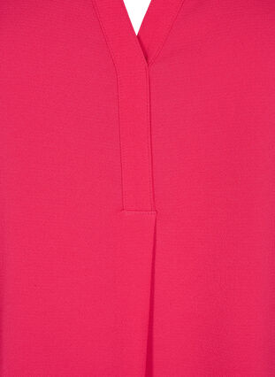 Kurzärmelige Bluse mit V-Ausschnitt, Bright Rose, Packshot image number 2