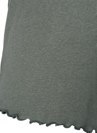 Kurzarm T-Shirt aus Ripp mit Spitze, Balsam Green, Packshot image number 2