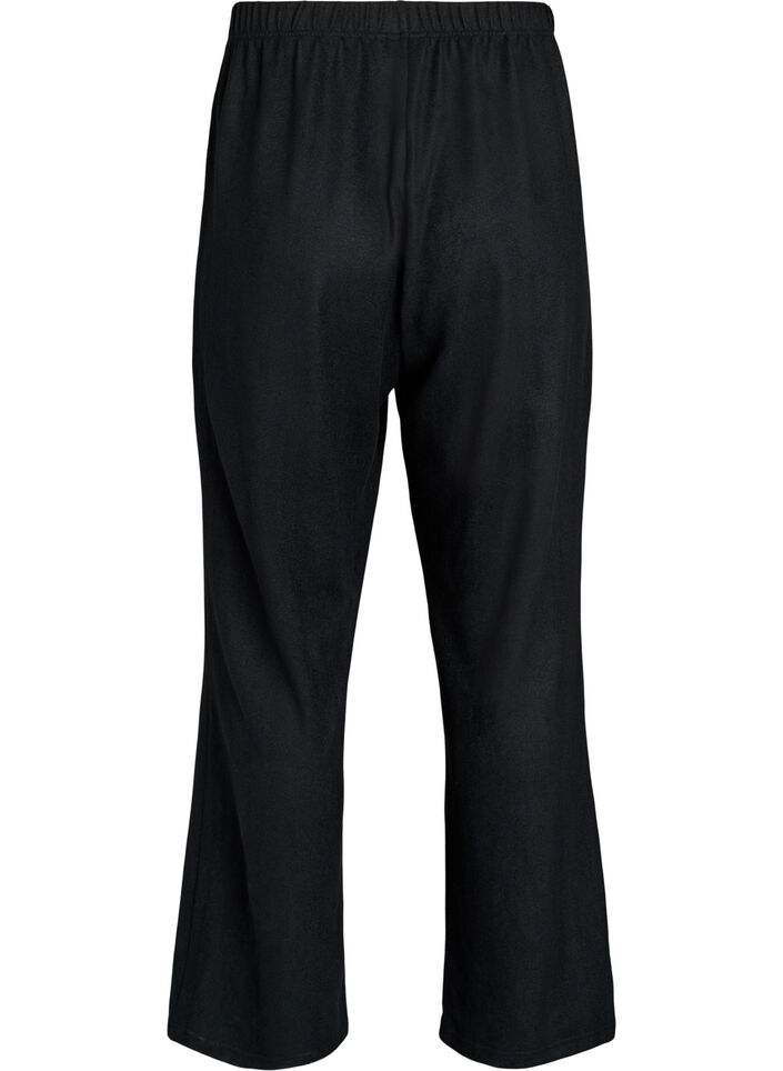 Hoch taillierte Hose aus Jersey mit weitem Bein, Schwarz, Packshot image number 1