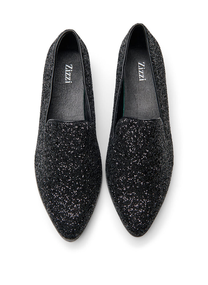 Extra-Weite - Loafer mit Glitzer, Schwarz, Packshot image number 2