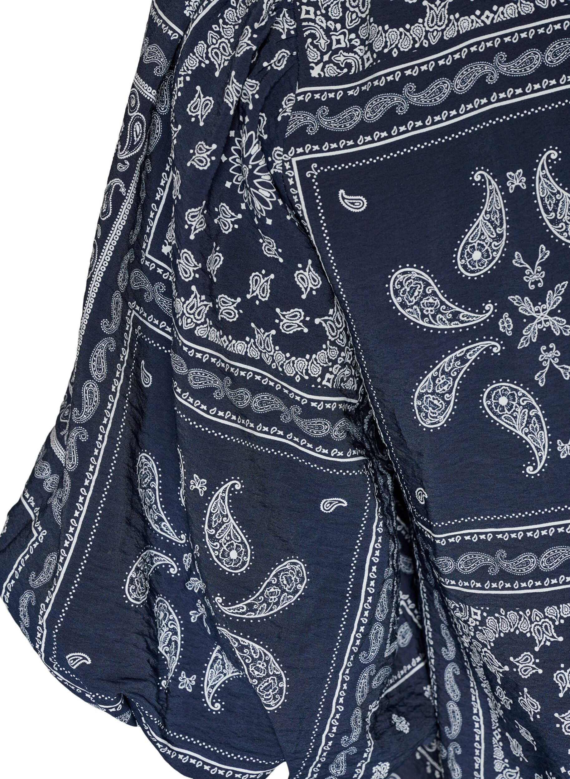 ZizziBluse aus Viskose mit Paisleymuster und Ballon&auml;rmeln, Blau, Packshot image number 3