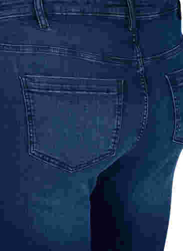 Lange Denim Shorts aus Baumwolle, Dark blue denim, Packshot image number 3
