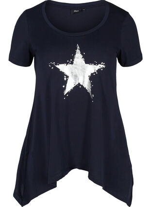 Kurzarm T-Shirt aus Baumwolle mit A-Linie, Night Sky STAR, Packshot image number 0