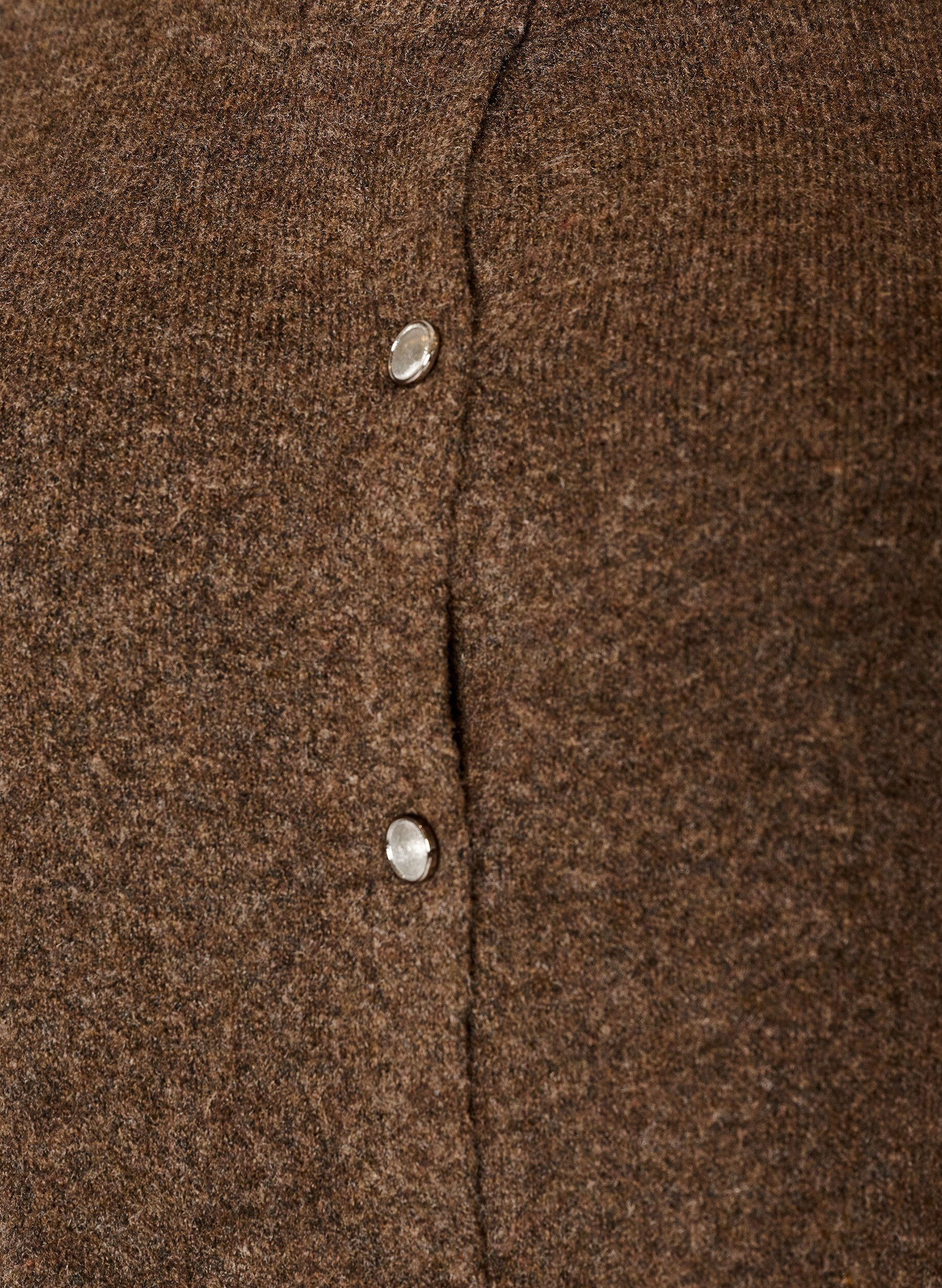 ZizziStrickjacke mit kurzen &Auml;rmeln, Braun, Packshot image number 2
