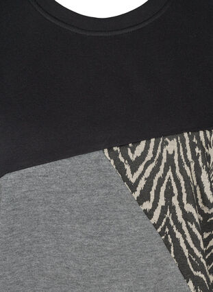 Sweatshirt mit langen Ärmeln in Zebraprint, Black Grey Zebra, Packshot image number 2