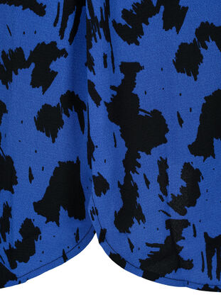 Bedrucktes Kleid mit Kordelzug in der Taille, Black Blue AOP, Packshot image number 3