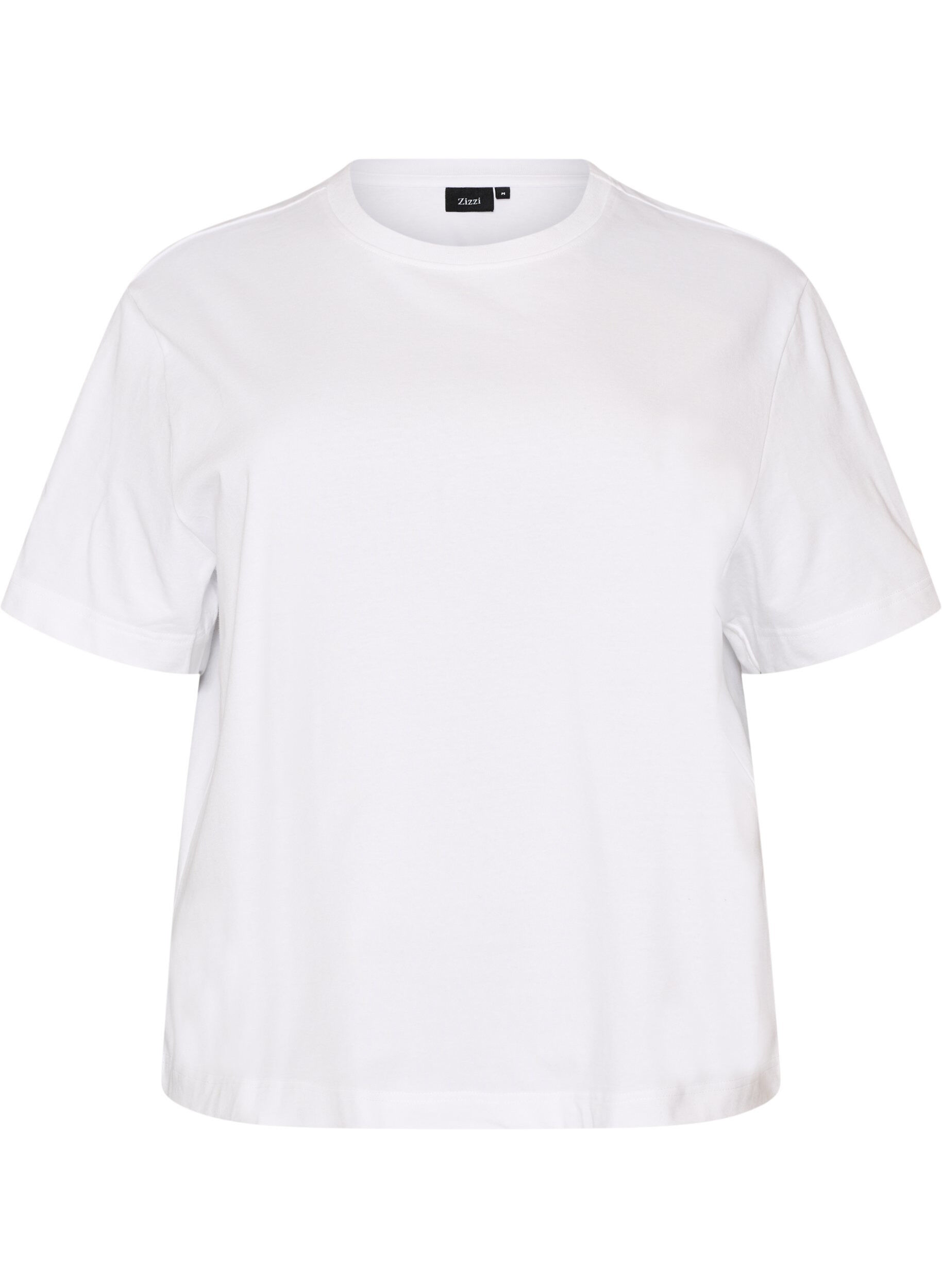 ZizziKastiges T-Shirt aus Baumwolle, Wei&szlig;, Packshot image number 0