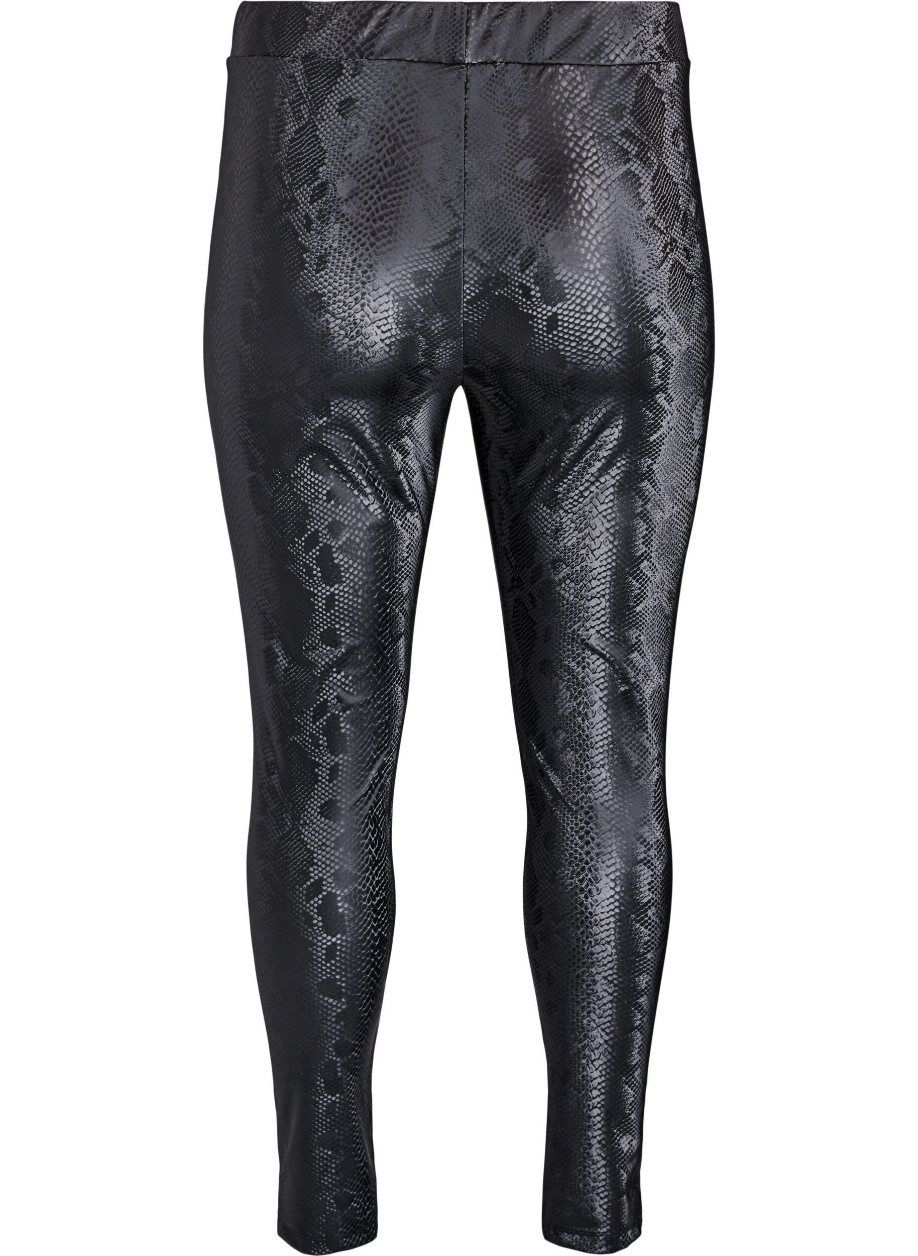 ZizziLeggings aus Kunstleder mit Animal-Print, Schwarz, Packshot image number 1