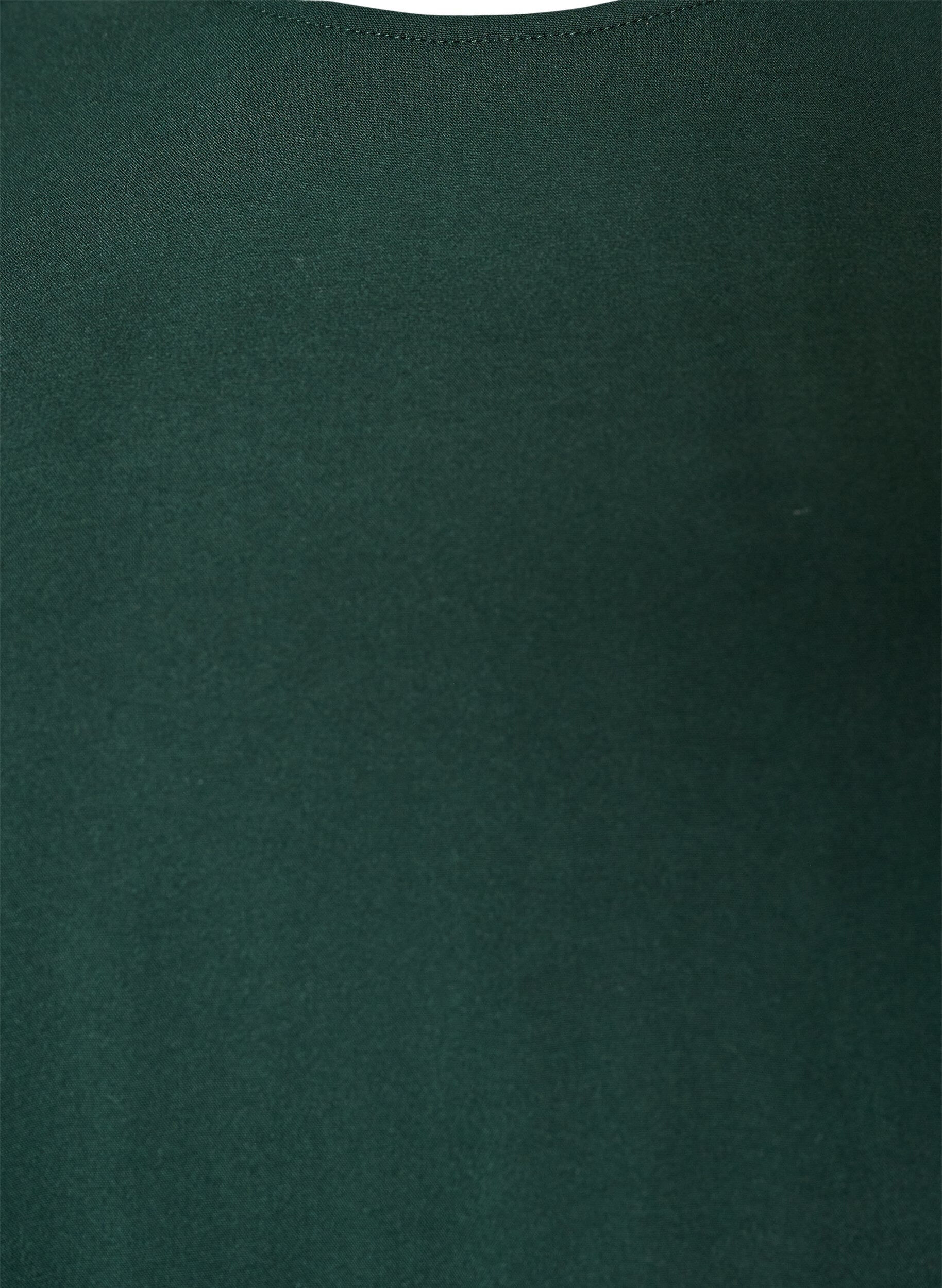 ZizziKurz&auml;rmelige, gewebte Bluse mit Rundhals, Gr&uuml;n, Packshot image number 2