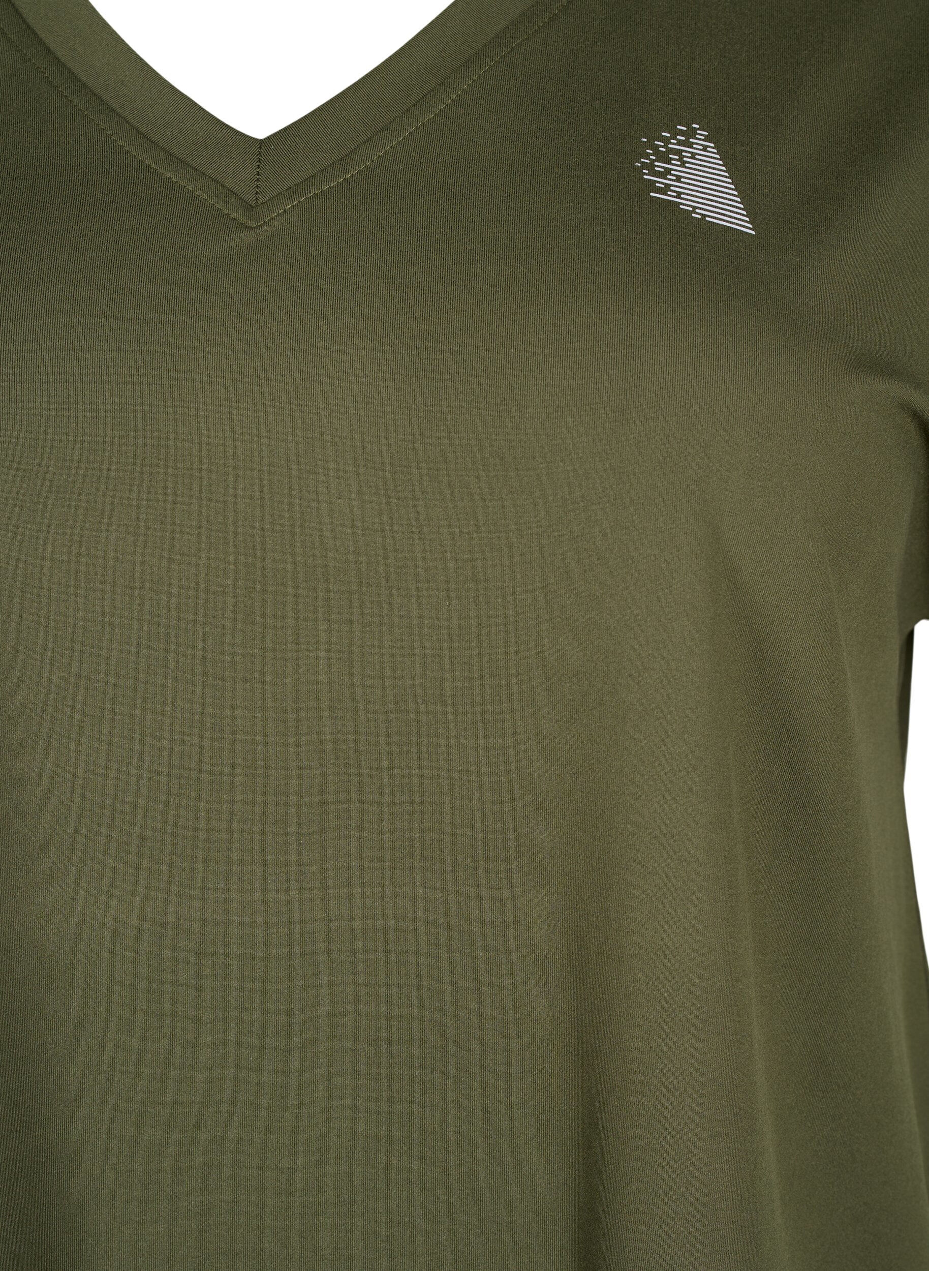 ZizziTrainings-T-Shirt mit V-Ausschnitt, Forest Night, Packshot image number 2