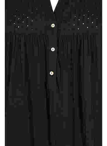Tunika aus Baumwolle mit Anglais-Stickerei, Black, Packshot image number 2