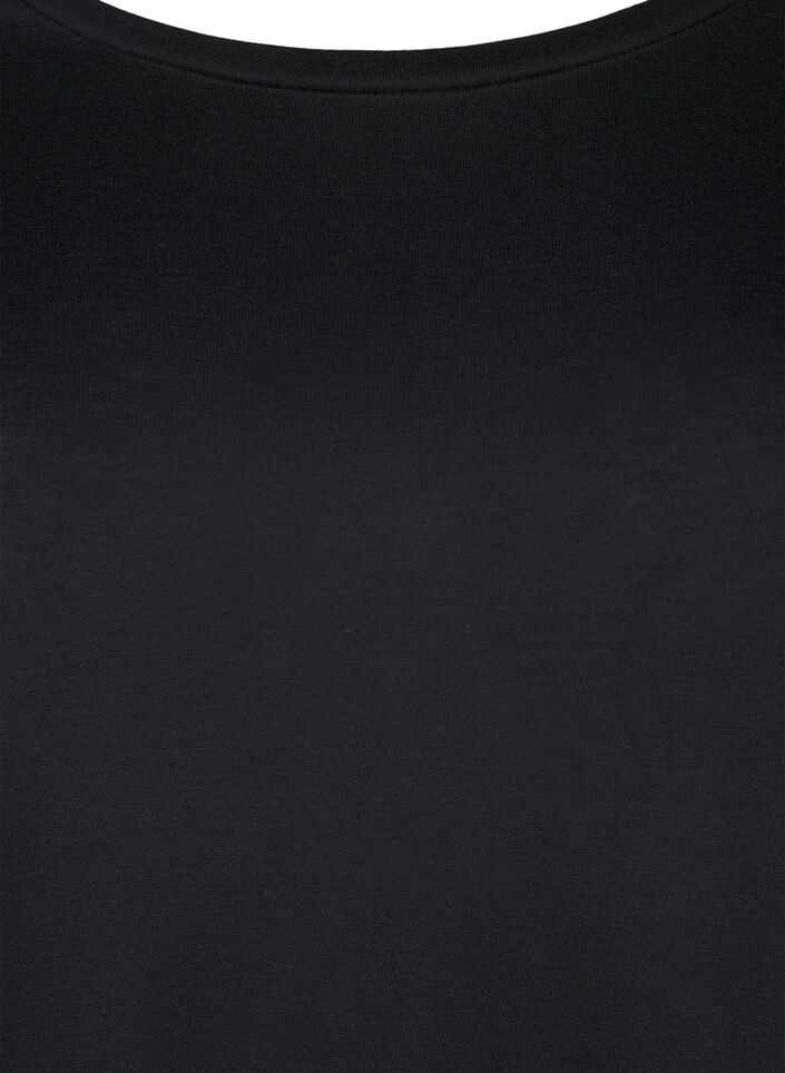 Lang&auml;rmelige Bluse aus Wolle und Viskose, Schwarz, Packshot image number 2