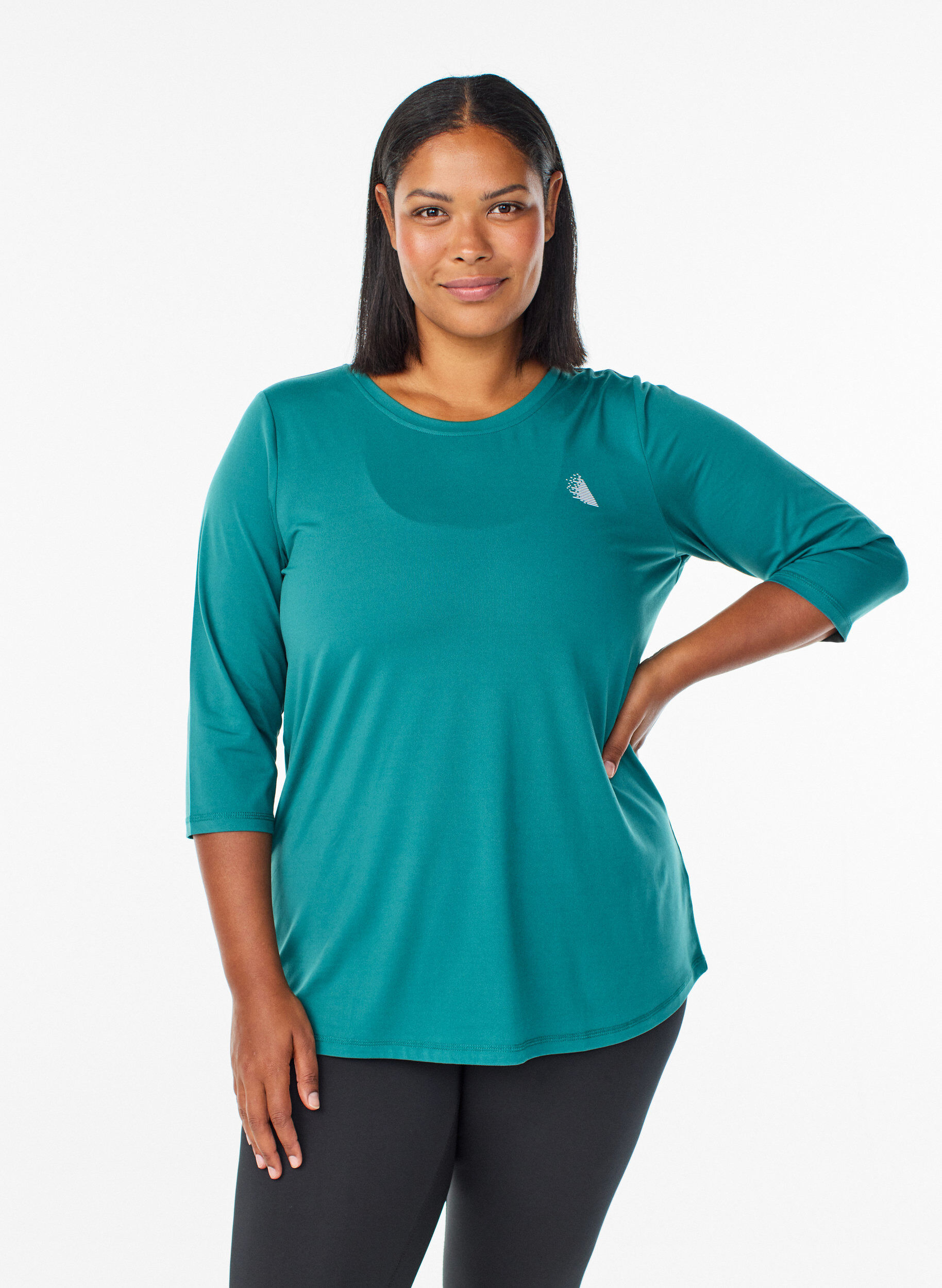 ZizziTrainingsshirt mit 3/4-&Auml;rmeln, Gr&uuml;n, Model image number 0
