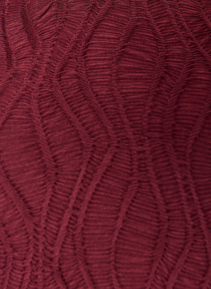 Midikleid mit gewellter Struktur und langen &Auml;rmeln, Rot, Packshot image number 2