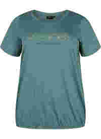Kurzärmliges T-Shirt aus Baumwolle mit Gummizug am Saum