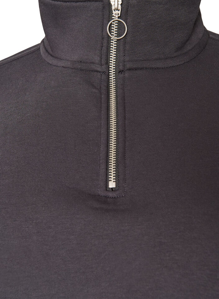 Sweatshirt mit Teddy-&Auml;rmeln und hohem Kragen, Grau, Packshot image number 2