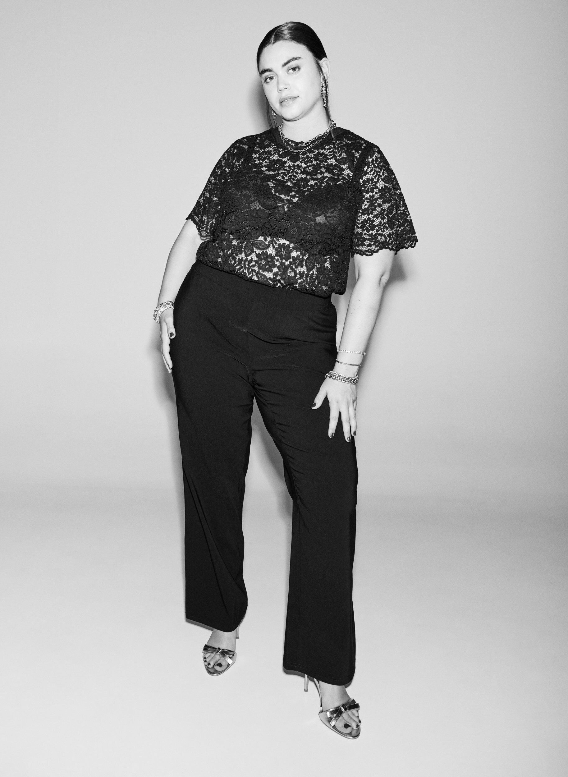 ZizziDehnbare Hose aus Viskose, Schwarz, Image image number 0