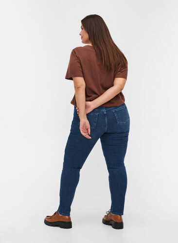 Extra slim Sanna Jeans mit regulärer Taillenhöhe, Blue denim, Model image number 1