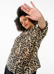 Locker sitzendes Shirt mit Tierprint und Brusttaschen, Braun, Model image number 4