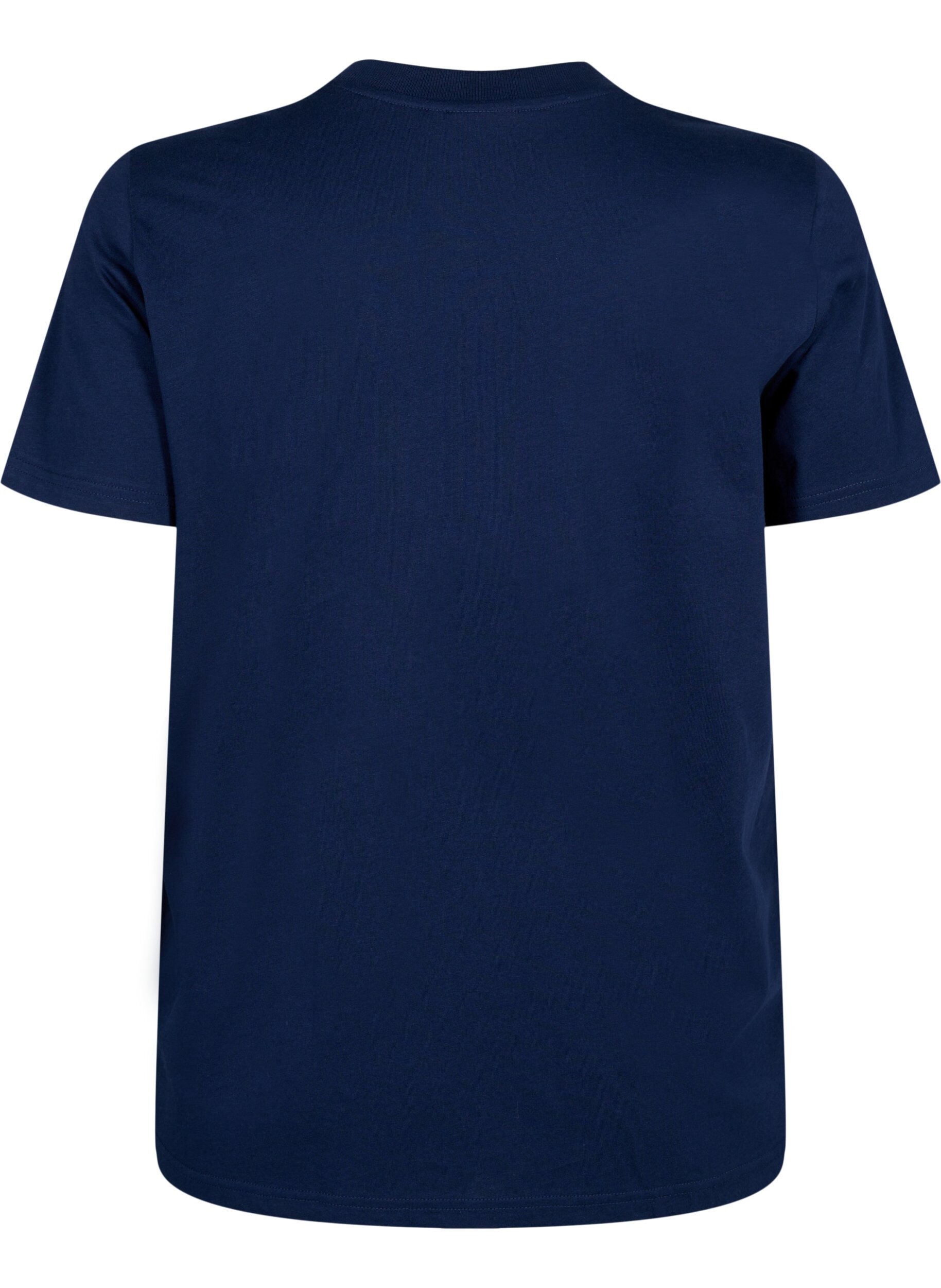 ZizziBasic-T-Shirt aus Baumwolle mit Rundhalsausschnitt, Blau, Packshot image number 1