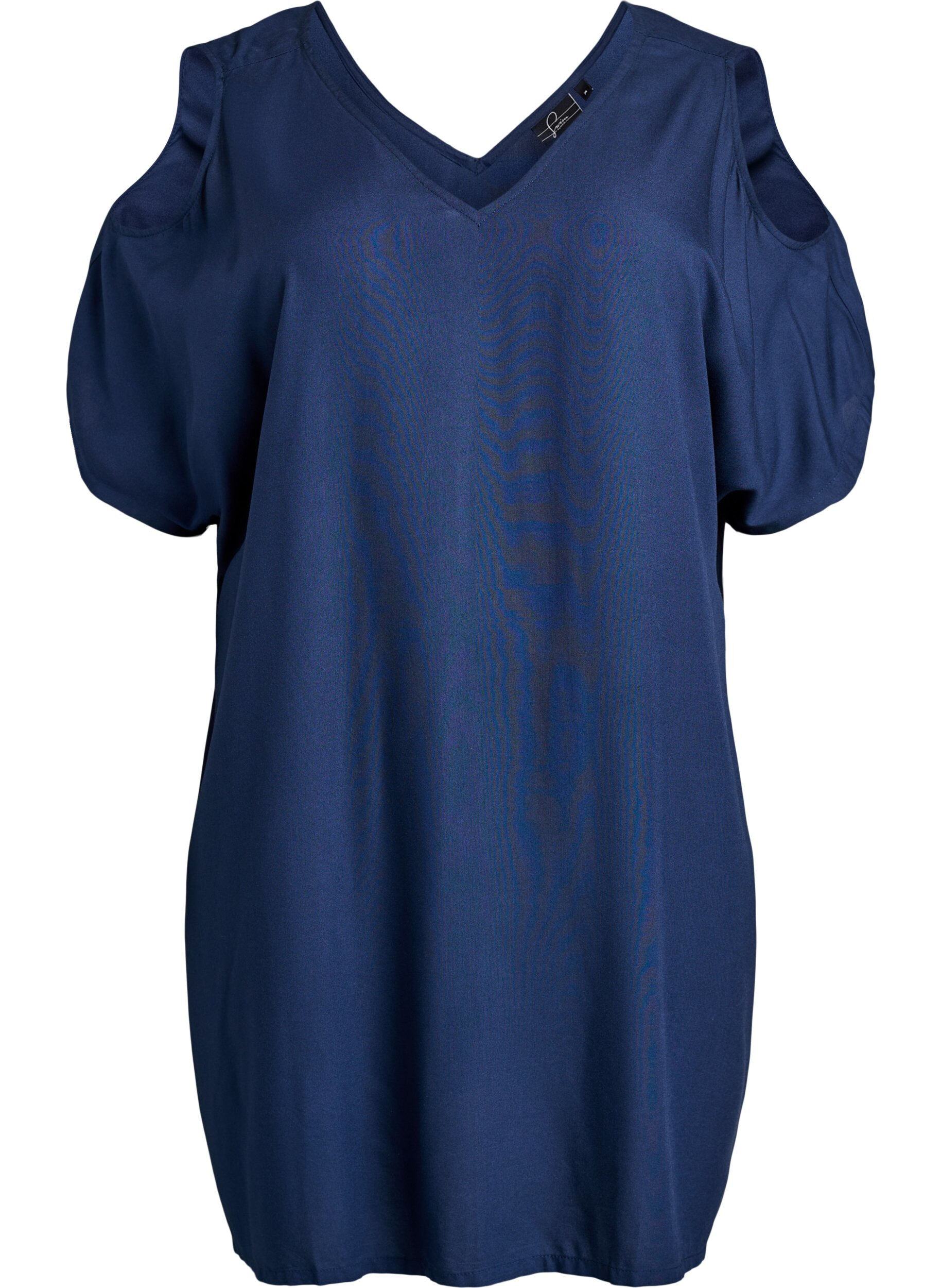 ZizziStrandkleid aus Viskose mit Schulterdetail, Blau, Packshot image number 0