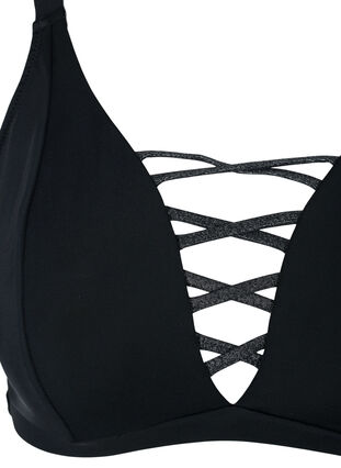 Bikinioberteil mit Schnüren, Black, Packshot image number 2